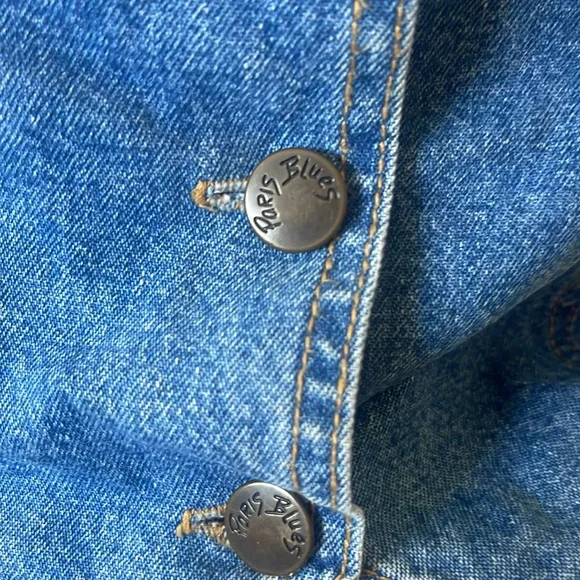 PARIS BLUES Originals, ๐ Vintage Denim Button-Up Corset Top sz 5 Womens DRESS - Picture 8 of 16
